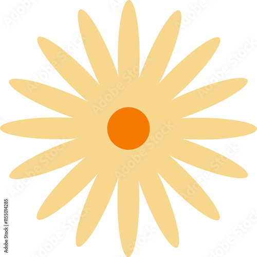 flower with color hand draw style