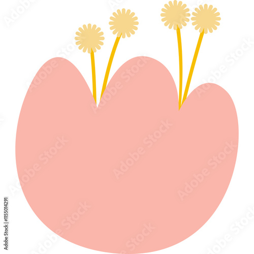 flower with color hand draw style