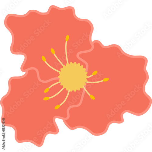 flower with color hand draw style