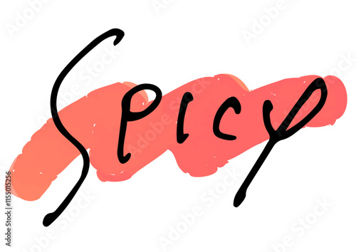 手書き文字素材。英語のメッセージ「spicy」