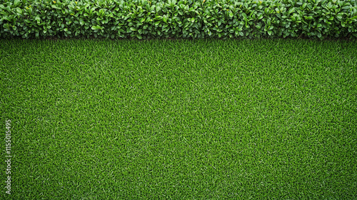 Green Grass Background: A verdant expanse of fresh green grass, perfect for a serene backdrop or a vibrant design element. The lush texture and vibrant hue evoke feelings of peace, tranquility. photo