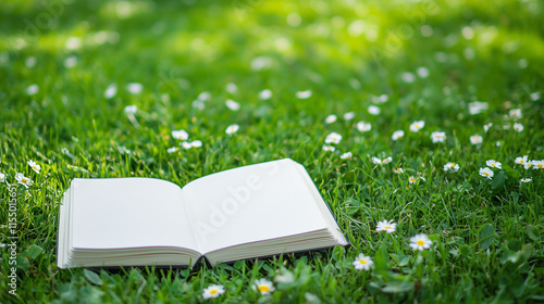 Open Book on Green Grass: A...