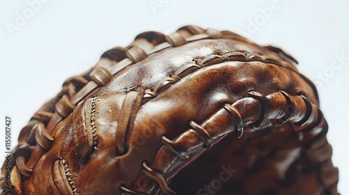 Worn Leather Baseball Catchers Mitt Close Up photo