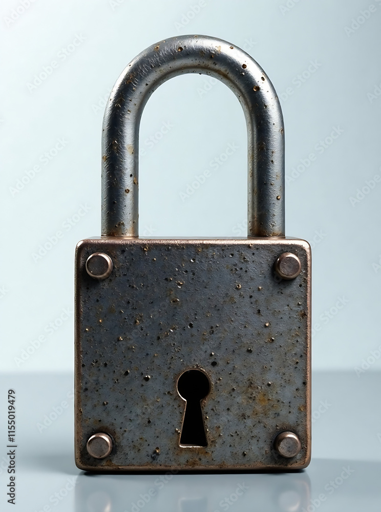 Iron and Platinum Metal Locks isolated on Transparent Background. AI generative new image Iron and Platinum Metal Locks isolated on Transparent Background. AI generative new image