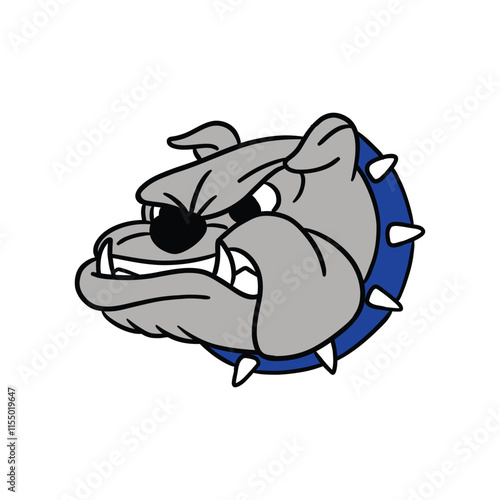 angry bulldog retro cartoon character illustration