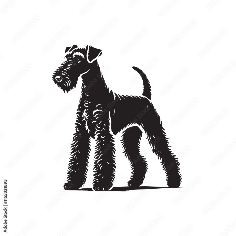 Airedale Terrier Dog Vector - Minimalist Dog Silhouette - Illustration of dog. Airedale Terrier Dog Vector - Minimalist Dog Silhouette - Illustration of dog.