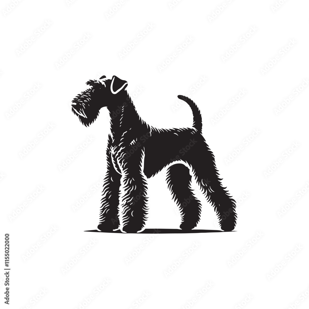 Airedale Terrier Dog Vector - Minimalist Dog Silhouette - Illustration of dog. Airedale Terrier Dog Vector - Minimalist Dog Silhouette - Illustration of dog.