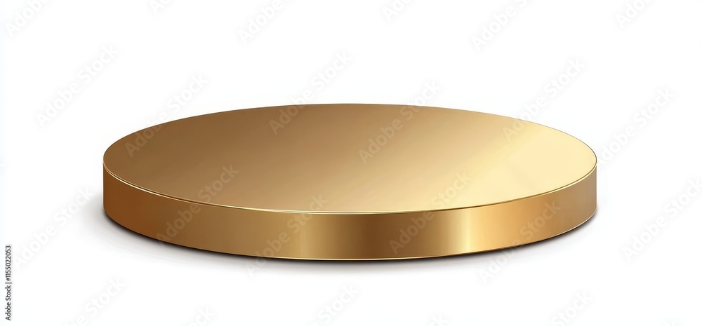 Golden round pedestal isolated on white background. Golden round pedestal isolated on white background.