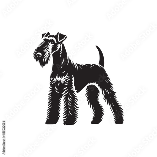 Airedale Terrier Dog Vector - Minimalist Dog Silhouette - Illustration of dog.