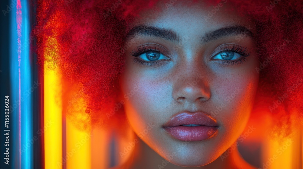 Portrait of a person with vibrant lighting. Portrait of a person with vibrant lighting.