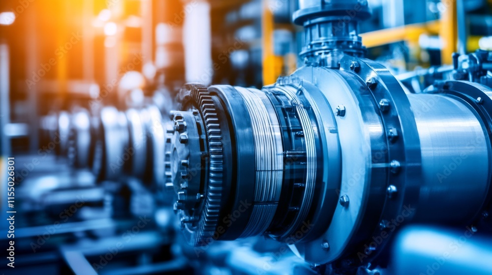 Fototapeta premium Dynamic Industrial Energy with Warm Light and High Contrast