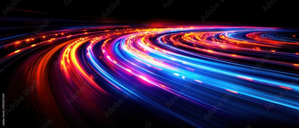 Fototapeta premium Abstract light trails in vibrant colors.