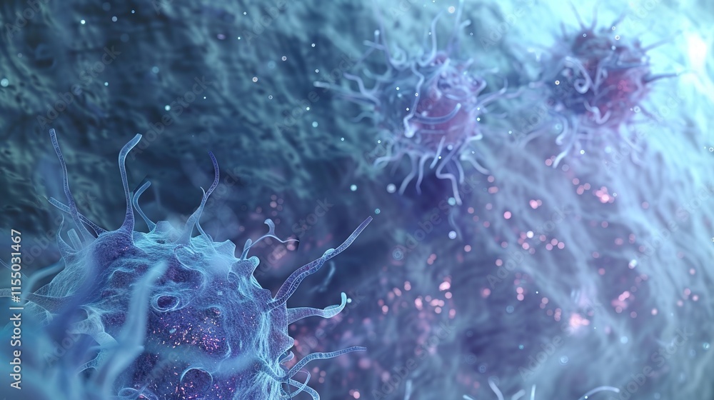 A detailed view of colorectal cancer, showing the abnormal growth within the colon and rectum area. Insights into this significant and concerning health issue A detailed view of colorectal cancer, showing the abnormal growth within the colon and rectum area. Insights into this significant and concerning health issue