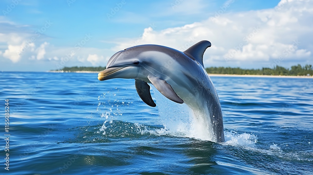 Fototapeta premium Dolphin leaping from the ocean