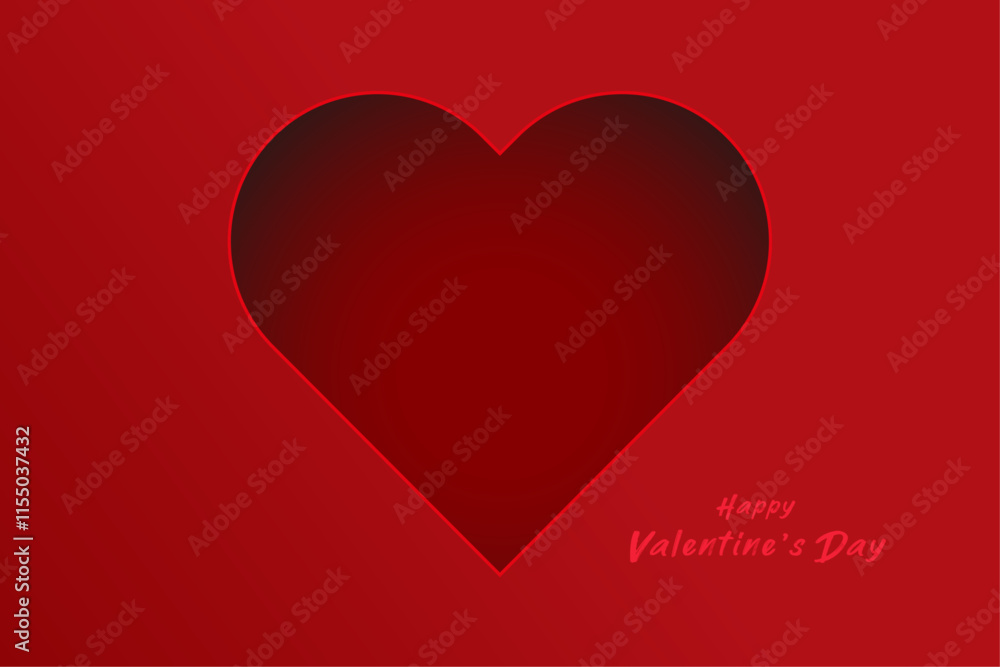 A minimalist red heart design centered on a deep red gradient background, with the text Happy Valentine Day is written in a soft pink font at the bottom right. A minimalist red heart design centered on a deep red gradient background, with the text Happy Valentine Day is written in a soft pink font at the bottom right.