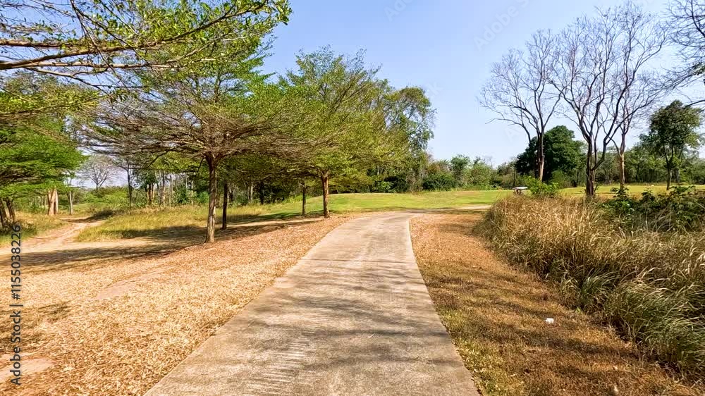 Scenic Golf Course Pathway in Thailand Scenic Golf Course Pathway in Thailand