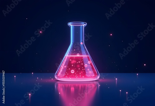 Glowing neon line Test tube and flask icon isolated on black background. Chemical laboratory test. Laboratory glassware. Vector Illustration 