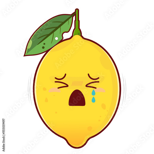 lemon crying face cartoon cute