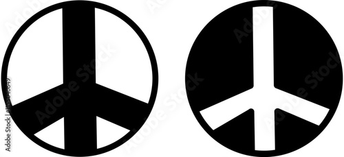 Peace symbol enclosed circles