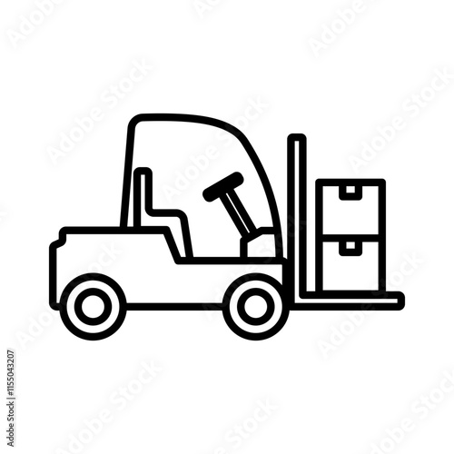 forklift icon, simple flat style, illustration, logo sign symbol pictogram template, for ui or ux isolated on white for mobile app, editable