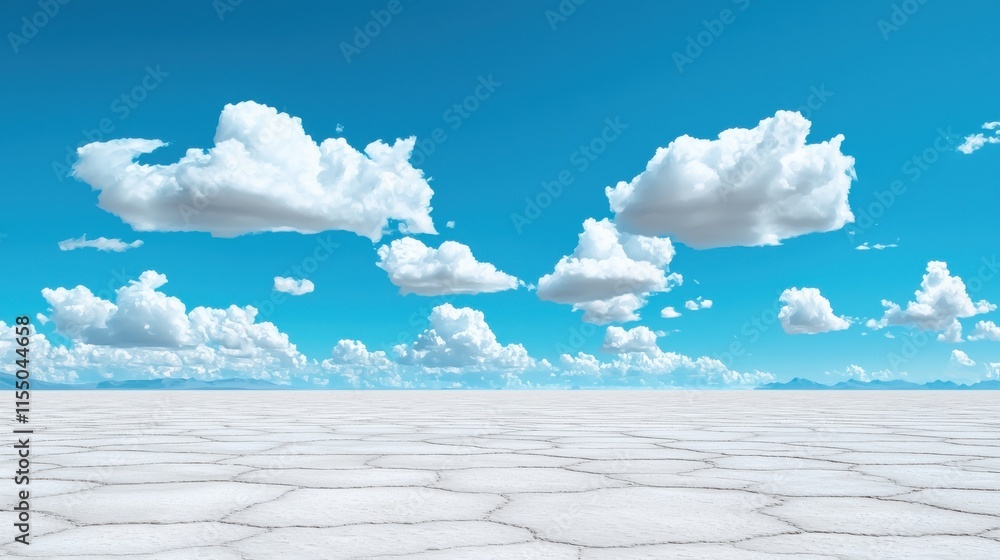 Vast Serene Cloudscape with Wispy Clouds Floating in Endless Blue Sky Vast Serene Cloudscape with Wispy Clouds Floating in Endless Blue Sky