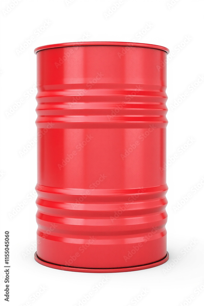 Red metal barrel, 3D model. Concept of storage, industry, and packaging. Red metal barrel, 3D model. Concept of storage, industry, and packaging.