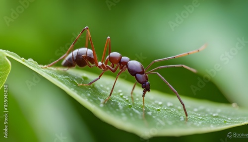 Intricate Ant Macro Shot: Segmented Body and Mandibles photo