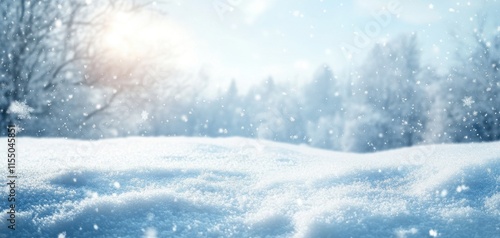 Wallpaper Mural Softly Falling Snowflakes Create a Serene Winter Wonderland Scene with Gentle Light Shining Through a Frosty Landscape and Blanket of Fresh Snow Torontodigital.ca