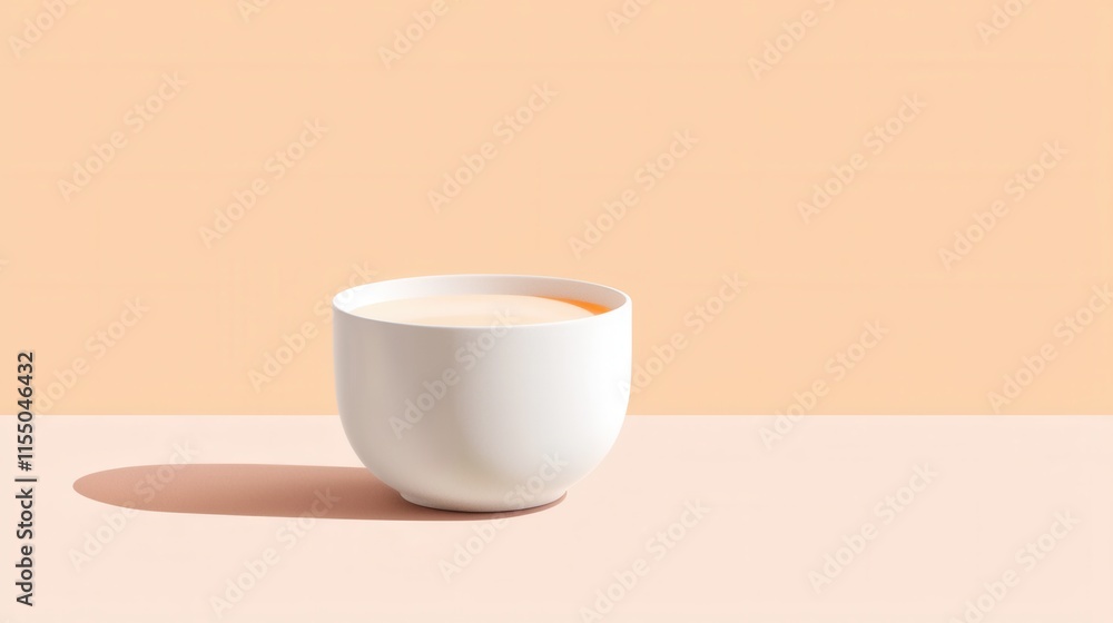 Minimalist Ceramic Bowl on Muted Background with Soft Shadow Minimalist Ceramic Bowl on Muted Background with Soft Shadow