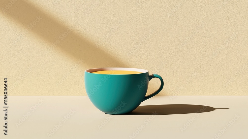 Warm Autumn Beverage in Cozy Ceramic Mug on Minimalist Table Warm Autumn Beverage in Cozy Ceramic Mug on Minimalist Table