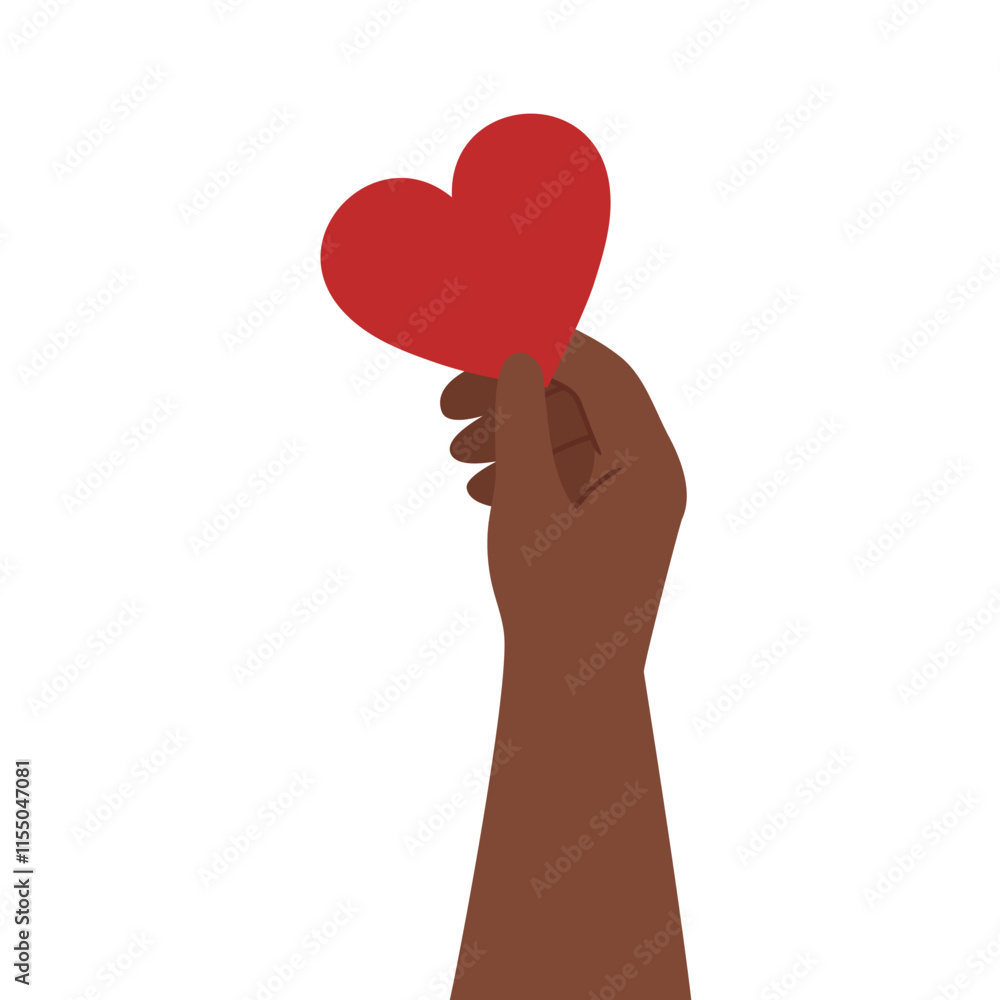 Hand holding red heart illustration isolated on white background. Gift for Valentines Day. Hand holding red heart illustration isolated on white background. Gift for Valentines Day.
