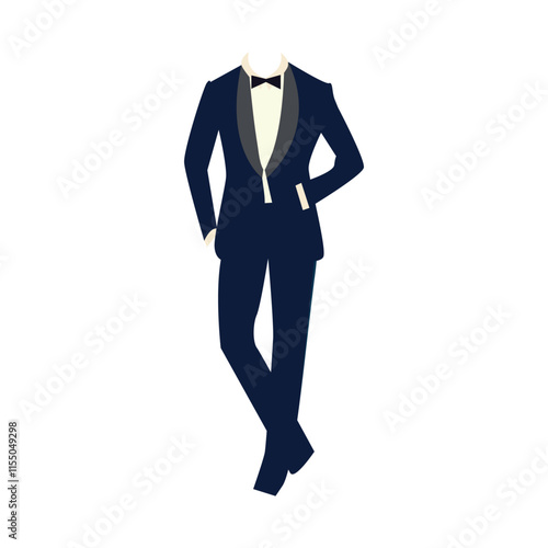 Wedding men's suit. Vector illustration.