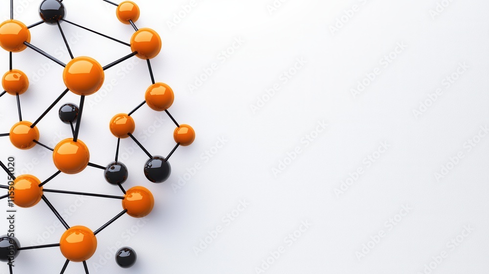 Obraz premium Molecular Network Structure of Chemical Research and Discovery