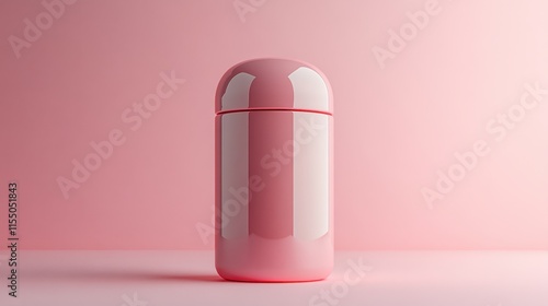 Delicate Pink and White Bottle Elegantly Placed on Soft Pink Background Creating a Chic and Feminine Aesthetic Perfect for Beauty and Lifestyle Themes