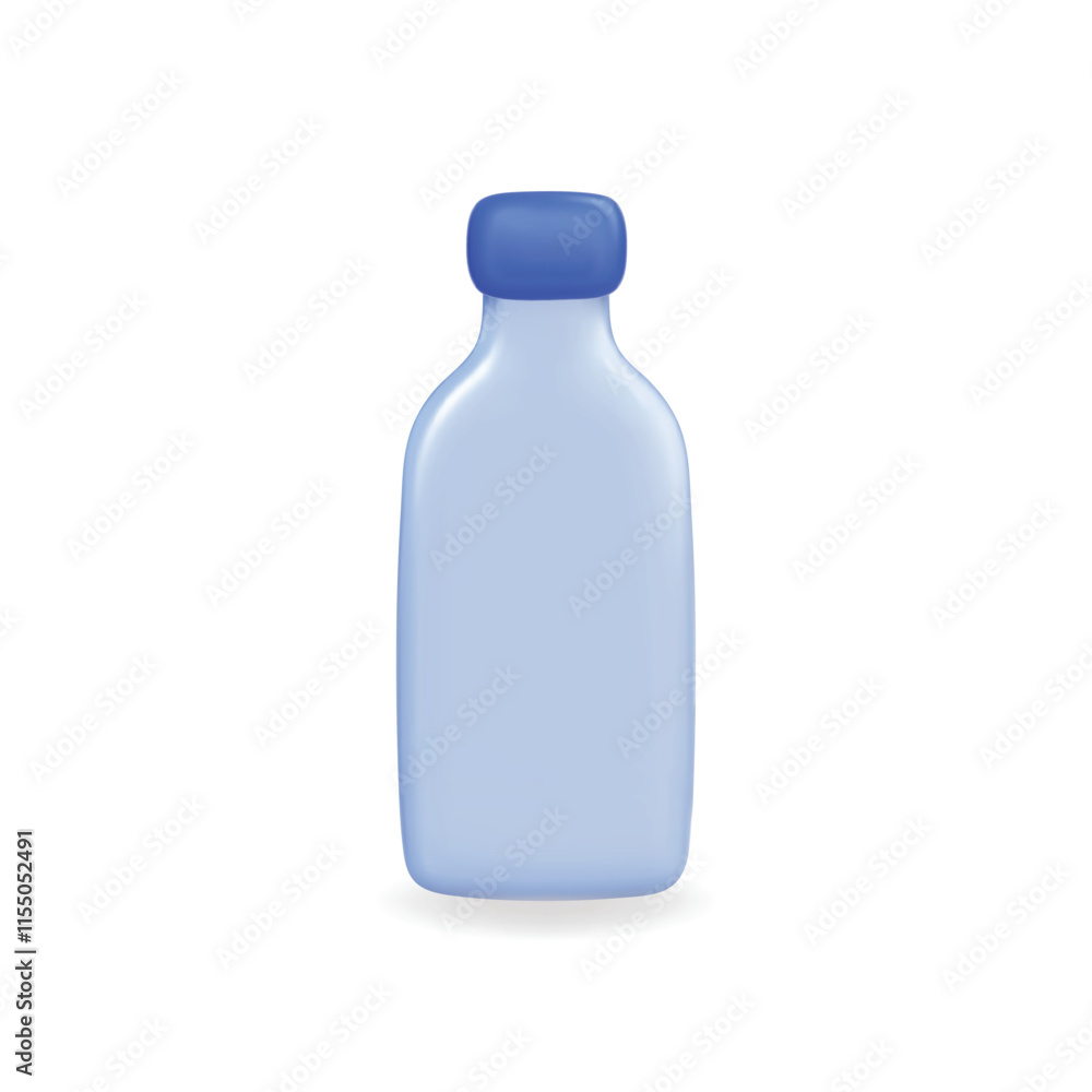 3d vector icon of a blue bottle, sleek design for freshness and hydration 3d vector icon of a blue bottle, sleek design for freshness and hydration