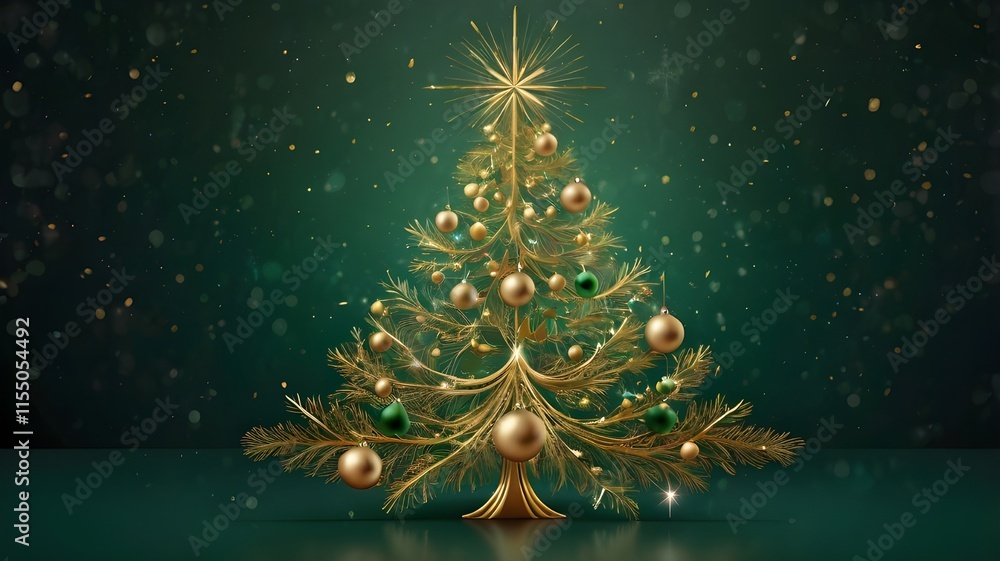 Elegant Christmas card design with a green background, featuring a golden Christmas tree, snowflakes, and sparkling ornaments, perfect for holiday invitations,Generative Ai
Elegant Christmas card design with a green background, featuring a golden Christmas tree, snowflakes, and sparkling ornaments, perfect for holiday invitations,Generative Ai