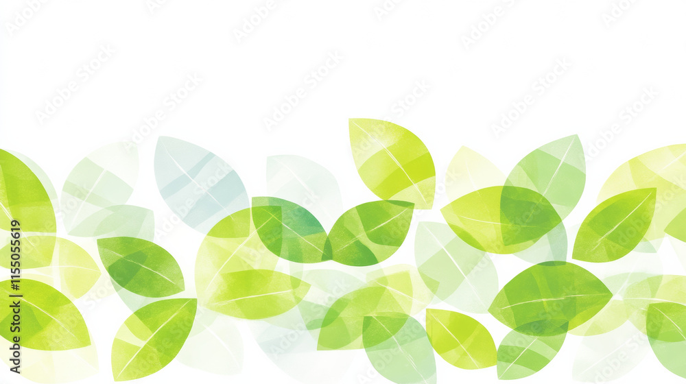Fresh green leaves create vibrant and calming abstract background Fresh green leaves create vibrant and calming abstract background
