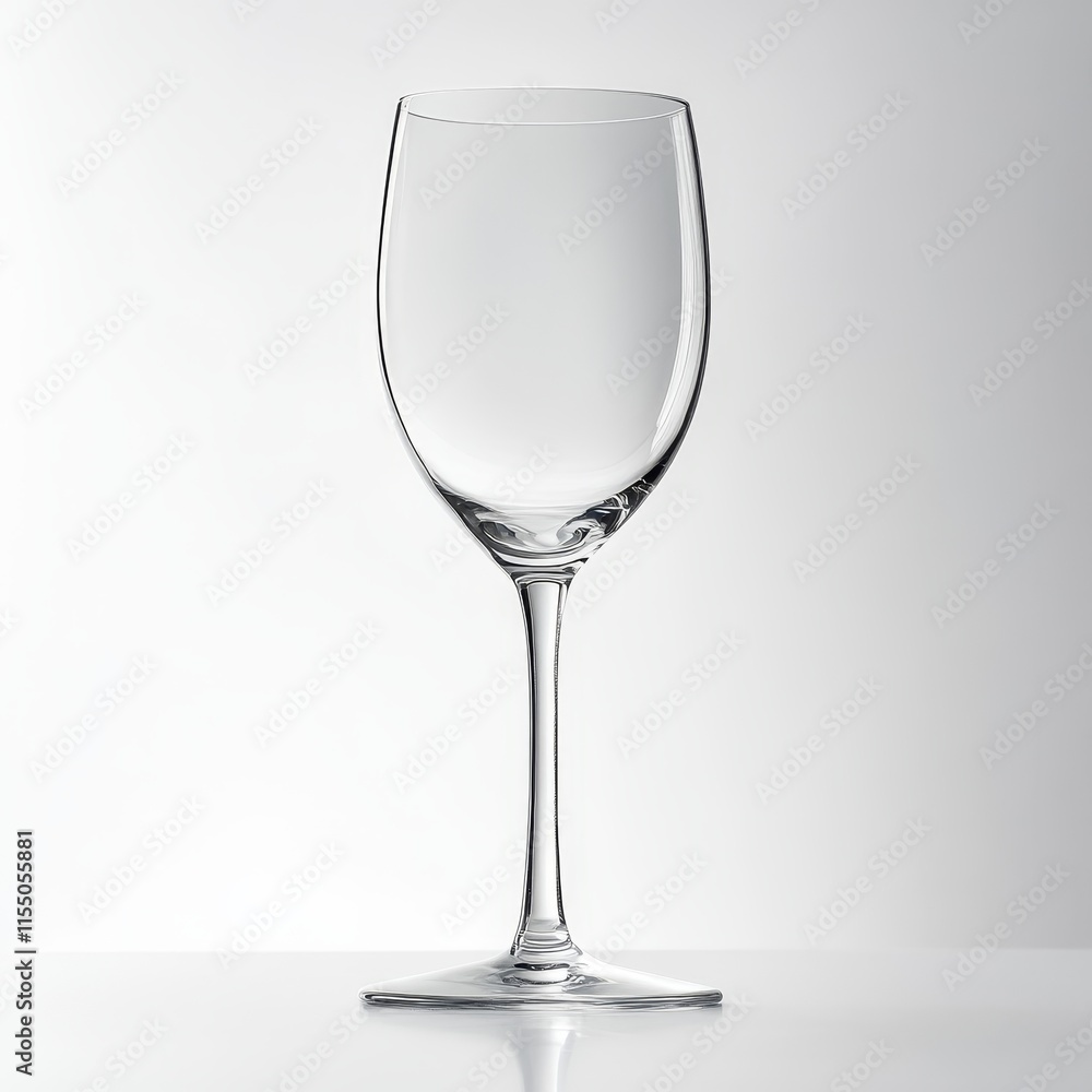 Elegant empty wine glass on white background. Elegant empty wine glass on white background.