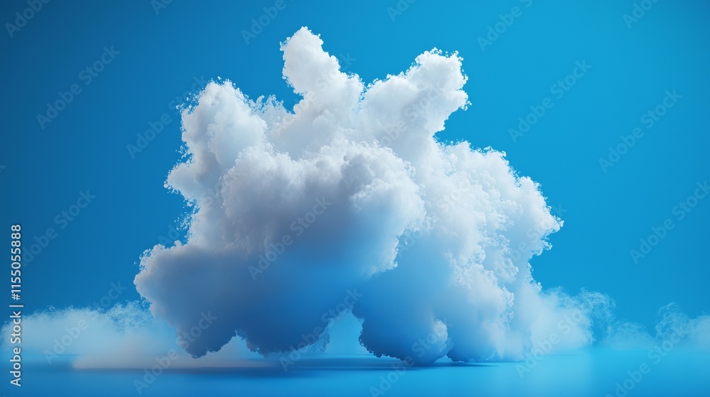 Cumulus Cloud Formation Against a Vivid Blue Sky Cumulus Cloud Formation Against a Vivid Blue Sky