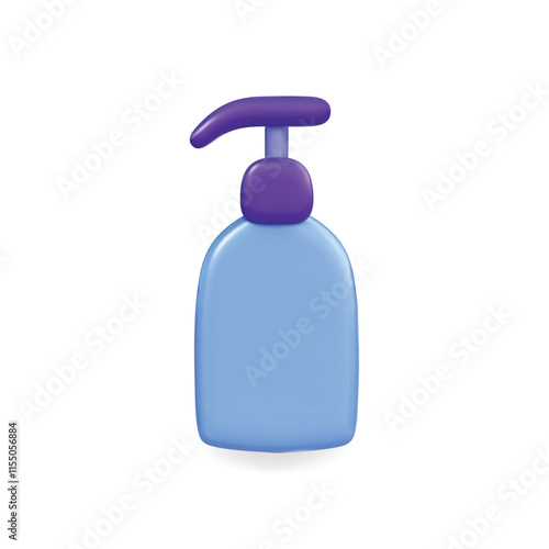 3d vector icon of a blue pump bottle for skin care and beauty products
