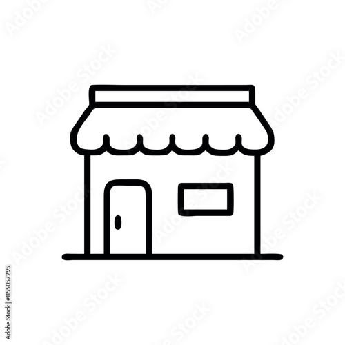 Wallpaper Mural Simple Outline of a Shop Front. Store icon simple line vector. Editable stroke. Store icon vector illustration logo. Isolated on white background. Torontodigital.ca
