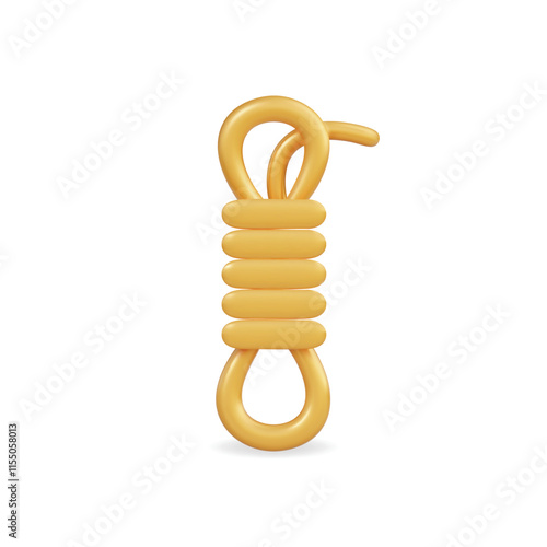 3d vector icon of a flexible yellow coil representing elasticity and design