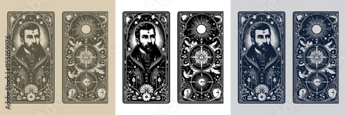 unique monk playing card tattoo design