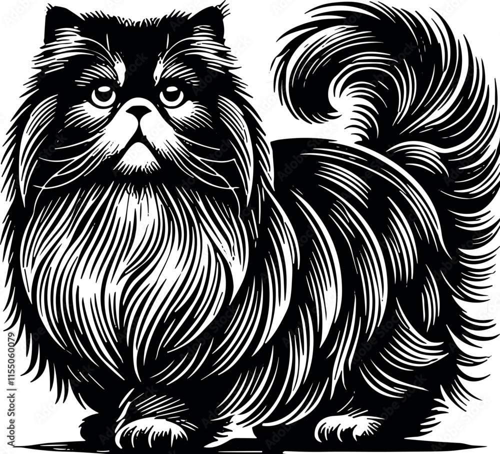 Obraz premium Maine Coon Cat vector black silhouette cricut design for T-shirt