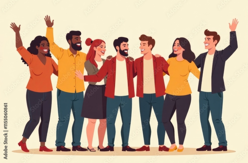 Obraz premium Diverse culture in society and social justice together as a crowd of diverse people representing the Black community and history, or a cultural celebration of diversity.