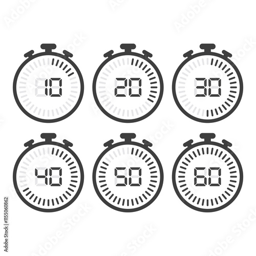 Set of timing icons, set of timing icons