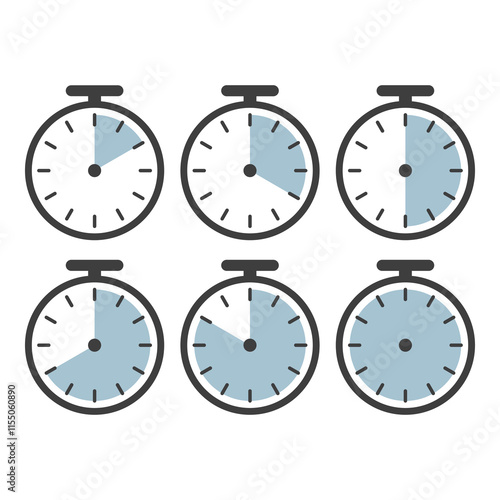 Set of timing icons, set of timing icons