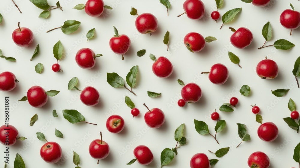 Red Apples and Green Leaves Pattern Red Apples and Green Leaves Pattern