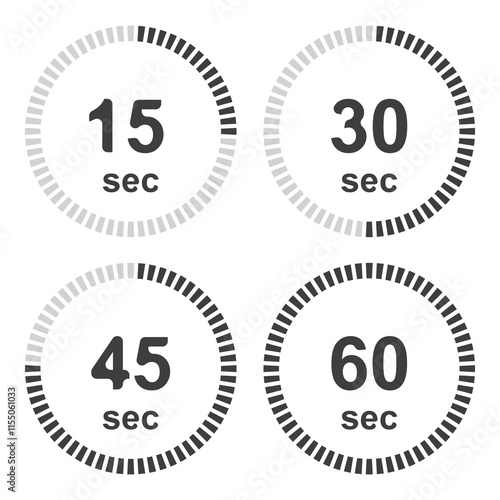 Set of timing icons, set of timing icons