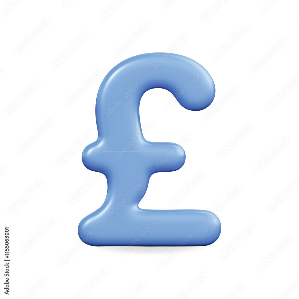 3d vector icon of a blue pound symbol, representing currency and finance 3d vector icon of a blue pound symbol, representing currency and finance